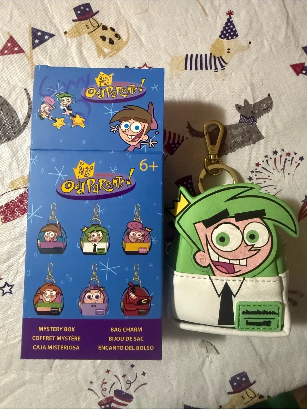 Loungefly The Fairly OddParents Cosmo Green & White Bag Charm Keychain